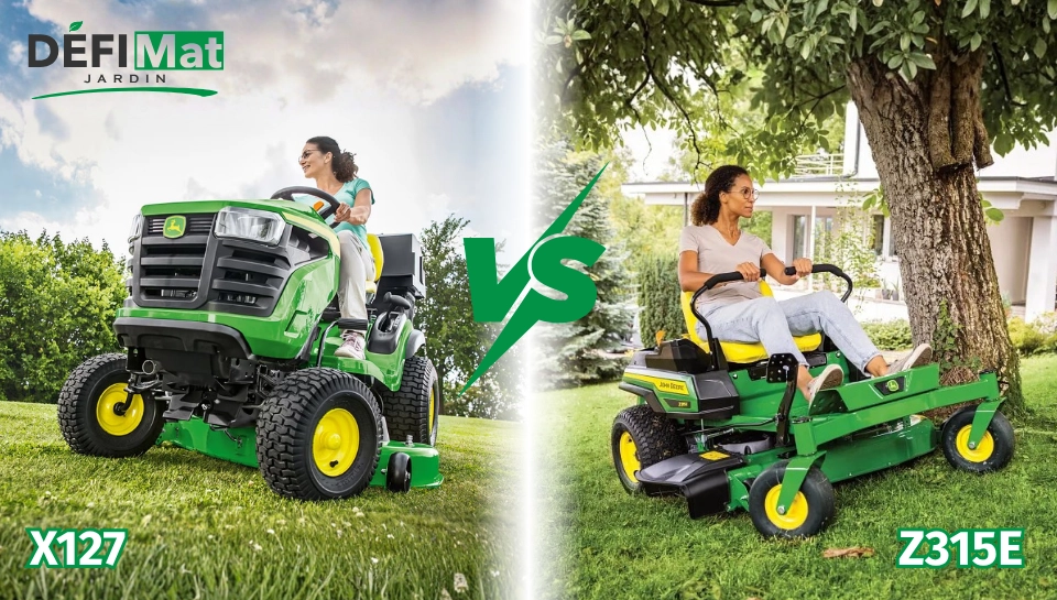 Tracteur tondeuse X127 ou braquage zéro Z315E lequel choisir pour votre terrain ?