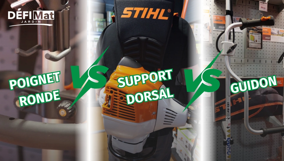 Poignet ronde, guidon ou support dorsal pour votre débroussailleuse chez Défi-Mat Jardin