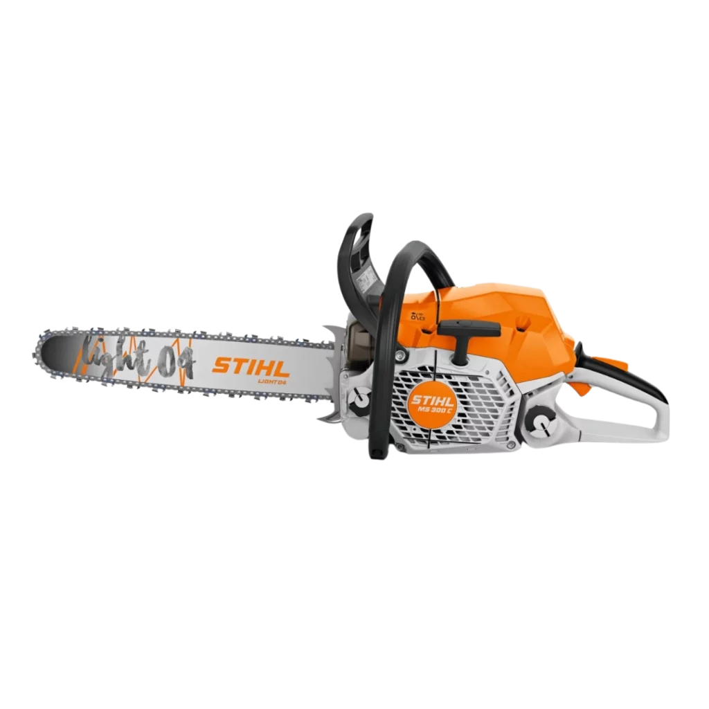 Tronçonneuse thermique STIHL MS 300 avec injection électronique STIHL Injection, disponible chez Défi-Mat Jardin.
