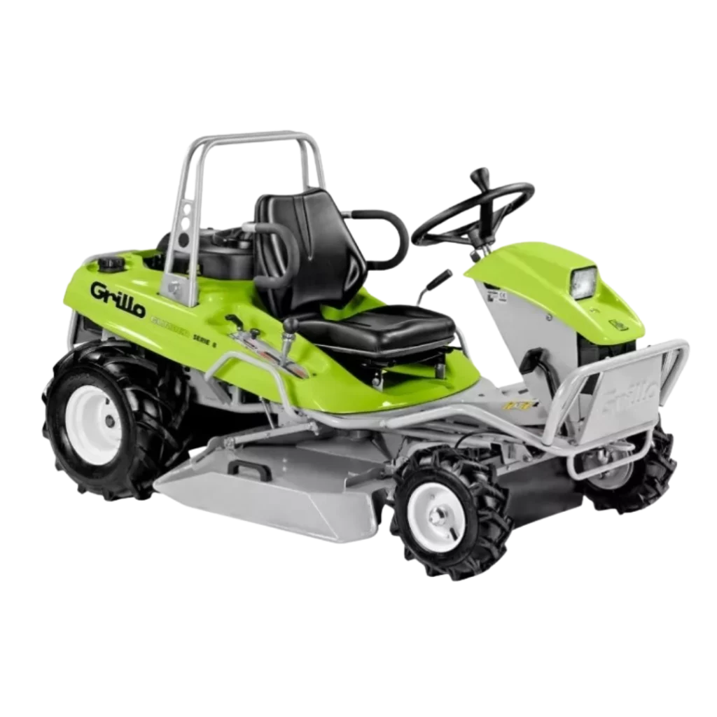 Débroussailleuse autoportée Grillo Climber 8.22 pour terrains en pente et végétation dense, disponible chez Défi-Mat Jardin.