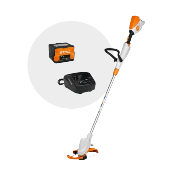 Coupe-bordures à batterie STIHL FSA 50 PACK avec batterie et chargeur, disponible chez Défi-Mat Jardin.
