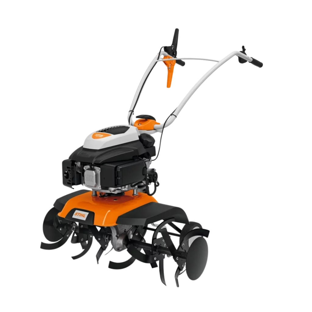 Motoculteur STIHL MH 585 puissant et maniable, disponible chez Défi-Mat Jardin.