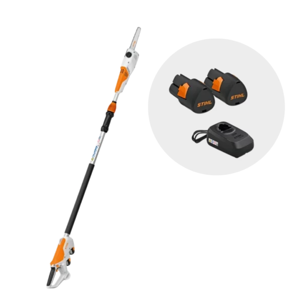 Perche d'élagage à batterie STIHL HTA 30 PACK avec batterie et chargeur, disponible chez Défi-Mat Jardin.