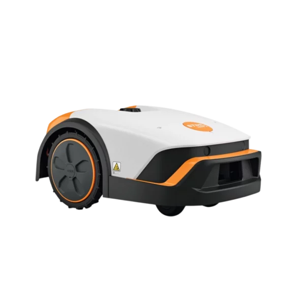 Robot tondeuse STIHL iMOW® 3 pour l'entretien automatique des pelouses, disponible chez Défi-Mat Jardin.