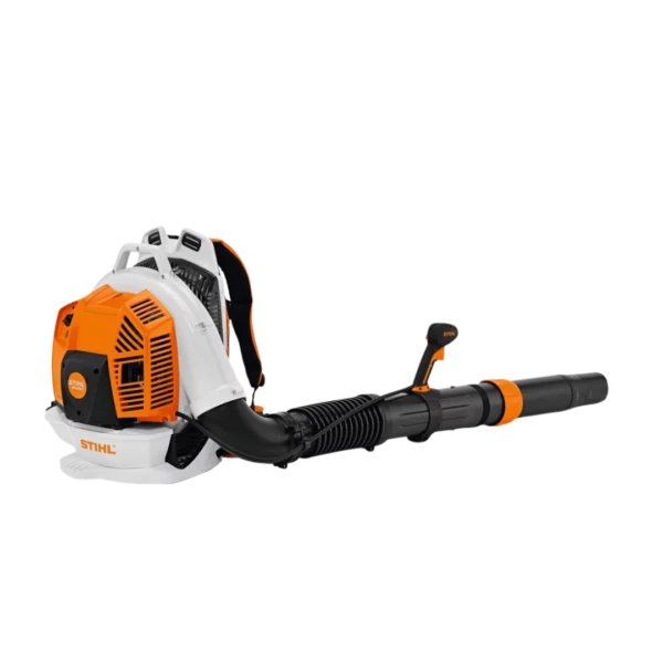 Souffleur à dos thermique STIHL BR 800 C-E avec moteur puissant pour l'entretien des grands espaces, disponible chez Défi-Mat Jardin.