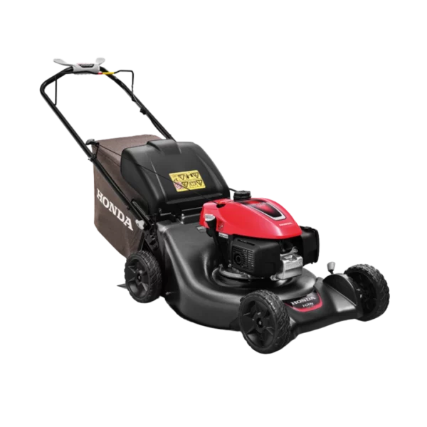 Tondeuse thermique Honda HRN536 avec carter de coupe de 53 cm et système mulching, disponible chez Défi-Mat Jardin.