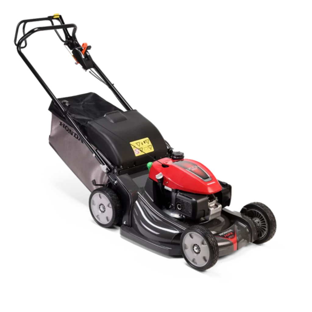 Tondeuse thermique Honda HRX537 avec carter Xenoy de 53 cm et système mulching Versamow, disponible chez Défi-Mat Jardin.