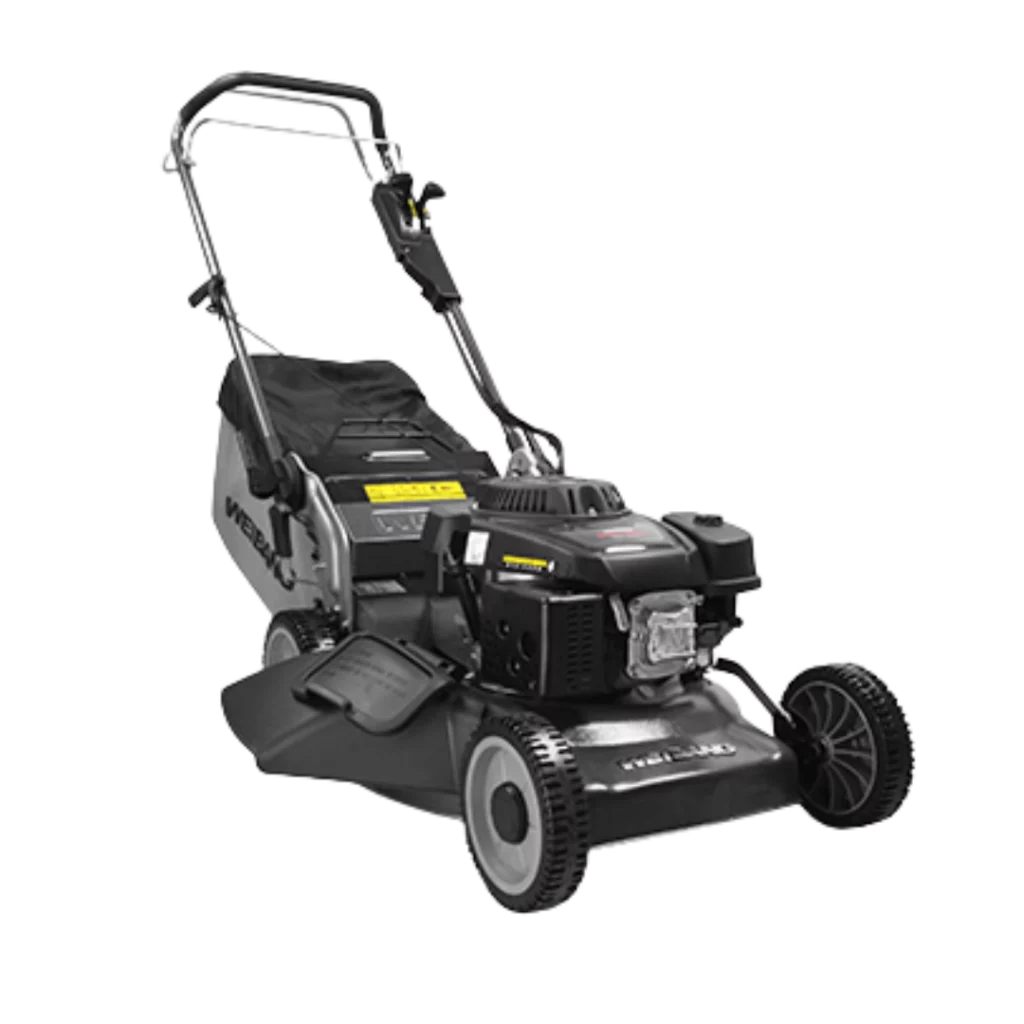 Tondeuse thermique Weibang WB507SLC V3 EN1 avec largeur de coupe 50 cm et fonction mulching, disponible chez Défi-Mat Jardin.