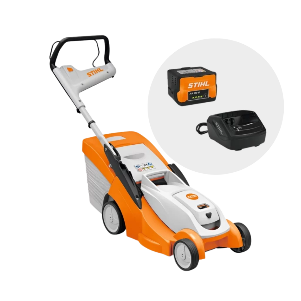 Tondeuse à batterie STIHL RMA 239 C PACK avec batterie et chargeur, disponible chez Défi-Mat Jardin.