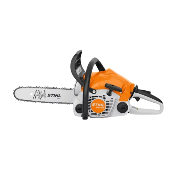 Tronçonneuse thermique STIHL MS 162 pour la coupe de bois de chauffage, disponible chez Défi-Mat Jardin.