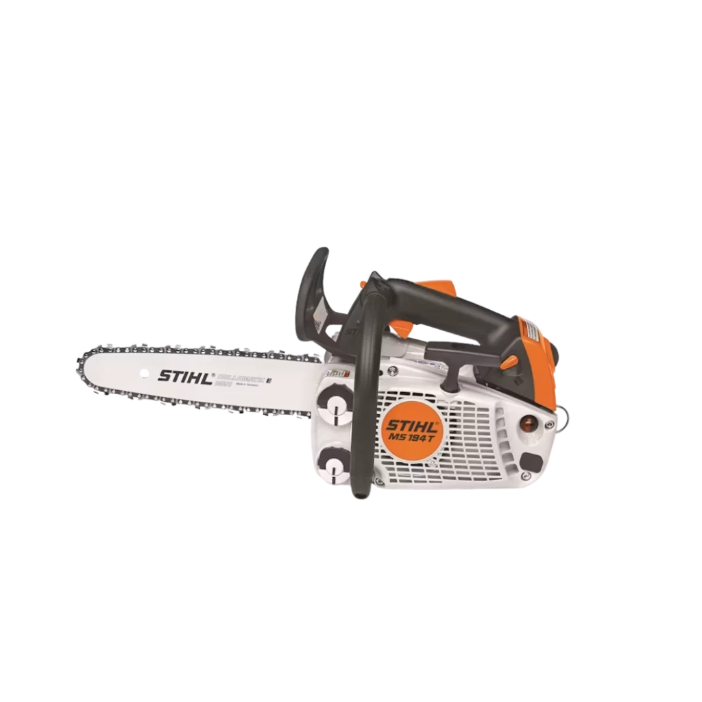 Tronçonneuse d'élagage thermique STIHL MS 194 T légère et maniable, disponible chez Défi-Mat Jardin.