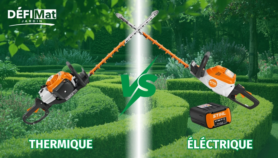 Taille haie thermique ou électrique - STIHL - conseils Défi-Mat Jardin